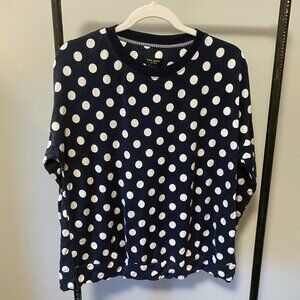 Kate Spade New York navy polka dot pajama set, M